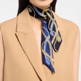 Serpenti 75 shelley in fine teal silk with a BVLGARI BVLGARI metal pendant. Made of 100% silk. SERPENTI75NEW-SH image 1