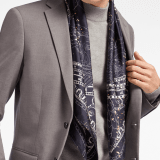 Caelum scarf in fine white agate silk twill with a Bvlgari Bvlgari metal pendant. Made of 100% silk. CAELUMSQ image 1