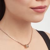 B.zero1 Rock 18 kt rose gold pendant necklace with studded spiral and black ceramic inserts on the edges 358224 image 2