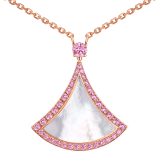 DIVAS' DREAM pendant necklace in 18 kt rose gold set with a mother-of-pearl element and pink sapphires. Chinese Valentine's Day Special Edition 359938 image 3