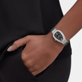 Serpenti Seduttori watch with stainless steel case set with diamonds, black lacquered dial and stainless steel bracelet. Water-resistant up to 30 meters. 103449 image 2