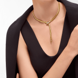 Serpenti 18 kt yellow gold necklace set with demi pavé diamonds on the head and the tail, and black onyx eyes 360632 image 1