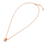 Serpenti Viper 18 kt rose gold necklace with pendant set with mother-of-pearl elements 355795 image 2