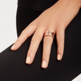 B.zero1 18 kt rose gold three-band ring set with demi-pavé diamonds on the edges AN859412 image 4