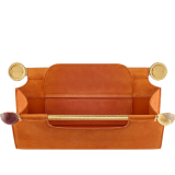 Tubogas Spheres clutch in Terracotta nubuck leather with Terracotta nappa leather lining. Iconic handle in gold-plated brass with spheres at both ends embellished with Roman garnet, citrine enamel and zirconia; magnetic closure. 295689 image 3