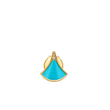 Divas' Dream 18 kt yellow gold fan-shaped single stud earring set with turquoise and pavé diamonds 361995 image 1