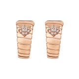 Bvlgari Tubogas 18 kt rose gold hoop earrings set with pavé diamonds studs 362299 image 1