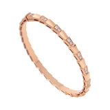 Serpenti Viper 18 kt rose gold bracelet set with demi-pavé diamonds. (width 4 mm) BR858319 image 1