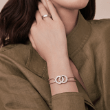 BULGARI BULGARI Armband aus silberfarbenem Stoff mit silberfarbenem Dekor, der mit dem ikonischen BULGARI Doppellogo graviert ist. BRACLT-FORTUNAUa image 2
