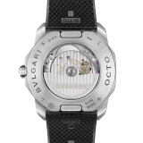 Octo Roma Automatic watch with mechanical manufacture movement, automatic winding, satin-brushed and polished stainless steel case and interchangeable bracelet, black Clous de Paris dial. Water-resistant up to 100 meters. 103740 image 9