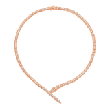 Serpenti Viper 18 kt rose gold necklace set with pavé diamonds CL859328 image 1