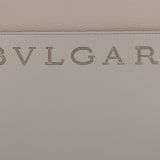 Bulgari Logo medium tote bag in foggy opal grey smooth and grained calf leather with linen agate beige grosgrain lining. Iconic Bulgari logo decorative chain in light gold-plated brass, with hook fastening. 291956 image 5