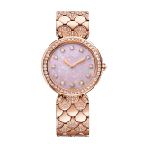 DIVAS' DREAM watch featuring a 18 kt rose gold case and bracelet set with brilliant-cut diamonds, pink opal dial and 12 diamond indexes. Water-resistant up to 30 meters 103647 image 1