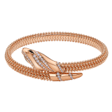 Serpenti single-coil 18 kt rose gold bracelet set with pavé diamonds on the head and the tail, and black onyx eyes BR859857 image 2
