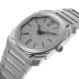 Octo Finissimo Automatic watch in sandblasted titanium case and bracelet with extra thin mechanical manufacture movement, automatic winding, small seconds and opaline titanium dial. Water-resistant up to 30 metres 104089 image 2