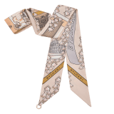 Bvlgari Curiosity shelley in fine light peridot silk twill with a BVLGARI BVLGARI metal pendant. Made of 100% silk. BULGARICURIOSITYSH image 1