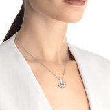 BVLGARI BVLGARI openwork 18 kt white gold necklace set with full pavé diamonds on the pendant 357938 image 4