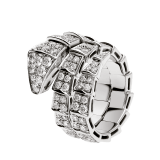 Serpenti Viper two-coil ring in 18 kt white gold, set with full pavé diamonds. AN855117 image 1