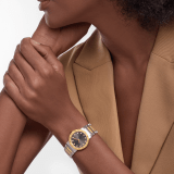 BVLGARI BVLGARI 腕錶,18K 黃金和精鋼材質,錶圈鐫刻雙品牌標誌,霧黑色太陽紋錶盤,12 個鑽石時標。防水深度 30 公尺。 104196 image 1