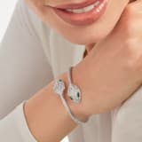 Serpenti 18 kt white gold bracelet set with emerald eyes and pavé diamonds BR858551 image 3