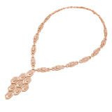 Serpenti 18 kt rose gold necklace set with pavé diamonds both on the chain and pendant. 356194 image 2
