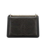 “Serpenti Diamond Blast” shoulder bag in white agate calf leather, featuring a Whispy Chain motif in light gold finishing. Iconic snakehead closure in light gold plated brass enriched with black and white agate enamel and black onyx eyes. 922-WC image 4