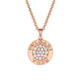 Cadena BVLGARI BVLGARI en oro rosa de 18 quilates y colgante en oro rosa de 18 quilates con inserción de madreperla y pavé de diamantes (0,34 ct). 358375 image 1