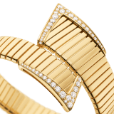 Bvlgari Tubogas asymmetric 18 kt yellow gold bracelet set with demi pavé diamonds BR860836 image 3