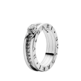 B.zero1 one-band ring in 18 kt white gold set with pavé diamonds on the spiral and with one round brilliant cut diamond. Available in 0.30 ct. 336076 image 1