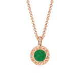BVLGARI BVLGARI necklace with 18 kt rose gold chain and 18 rose gold pendant set with green jade and pavé diamonds 357256 image 1