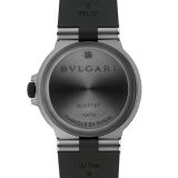 Bvlgari Titanio GMT watch with mechanical manufacture movement, automatic winding, GMT 24h function, 40 mm sandblasted titanium case, black rubber bezel with Bvlgari Bvlgari engraving, black dial and black rubber bracelet. Water-resistant up to 100 metres 104300 image 4