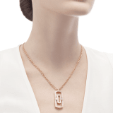 Parentesi necklace with 18 kt rose gold chain and 18 kt rose gold pendant set with full pavé diamonds 349184 image 4