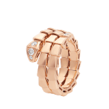 Serpenti Viper two-coil 18 kt rose gold ring set with demi-pavé diamonds AN858824 image 1