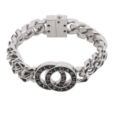 BULGARI BULGARI Maxi Chain Armband aus palladiumbeschichtetem Messing mit Intarsien aus schwarzer Emaille. Ikonischer Dekor mit schwarzer Emaille und Verschluss. BB-CHUNKY-MC-B image 1