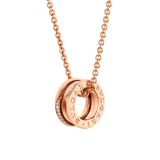 Collana B.zero1 con pendente in oro rosa 18 kt con semi-pavé di diamanti lungo i profili esterni e catena in oro rosa 18 kt. 359292 image 1