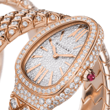 Serpenti Spiga High Jewellery watch featuring a 18 kt rose gold case, a pavé-set diamond dial, and a double spiral bracelet both set with diamonds. Water-resistant up to 30 metres 103616 image 2