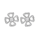 Fiorever 18 kt white gold earrings, set with two central diamonds and pavé diamonds. 354502 image 1