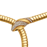 Serpenti 18 kt yellow gold necklace set with demi pavé diamonds on the head and the tail, and black onyx eyes 360632 image 3