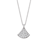 DIVAS' DREAM necklace in 18 kt white gold with pendant set with one diamond and pavé diamonds. 351099 image 1