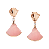 Orecchini DIVAS' DREAM in oro rosa 18 kt con inserti in opale rosa e pavé di diamanti. 357862 image 1