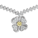 Fiorever 18 kt white gold necklace set with one central yellow diamond (0.50 ct) and pavé diamonds 357797 image 3