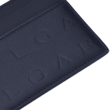 Bulgari Logo card holder in ivy onyx greenish-grey calf leather with iconic hot-stamped Infinitum pattern all over. BVL-CCHOLDERb image 4