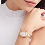 Serpenti Seduttori watch with 18 kt rose gold case, 18 kt rose gold bracelet, 18 kt rose gold bezel set with diamonds and a white silver opaline dial. 103941 image 2