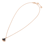 Collana con pendente Divas' Dream in oro rosa 18 kt con onice e diamante. 360173 image 2