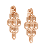 Serpenti 18 kt rose gold earrings set with pavé diamonds. 356507 image 3