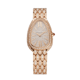 Serpenti Seduttori watch with 18 kt rose gold case and bracelet both set with diamonds, and full pavé dial 103160 image 1