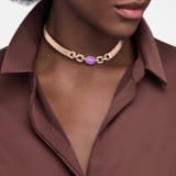 Bvlgari Tubogas 18 kt rose gold necklace set with a central amethyst and pavé diamonds. One size with adjustable fastening. 362001 image 1