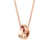 BVLGARI BVLGARI necklace with 18 kt rose gold chain and 18 kt rose gold pendant set with five diamonds 354028 image 1