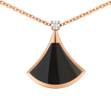 Collana con pendente Divas' Dream in oro rosa 18 kt con onice e diamante. 360173 image 3