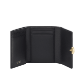 Divas' Dream compact wallet in star rose pink goat leather with crystal rose nappa leather interior. Refined signature press button closure in gold-plated brass. DIVA-SLIMCOMPACT image 2
